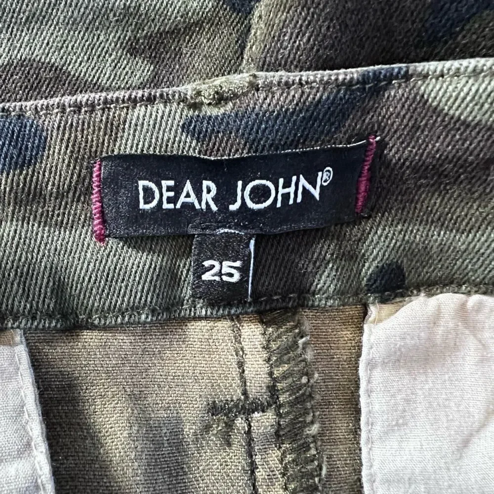 Dear John Jean Mini Skirt Camo Green Size 25 (NWT)